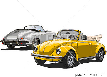 自動車 車 オープンカー クラシックカーのイラスト素材