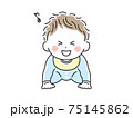 ハイハイする赤ちゃんの後ろ姿のイラストのイラスト素材