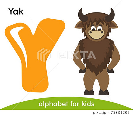 アルファベット 動物 Y ヤックのイラスト素材