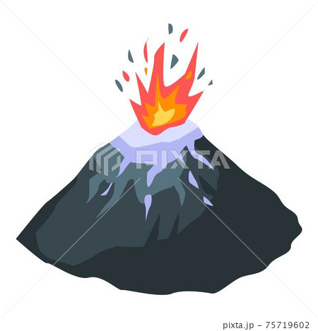 山 爆発 火山 噴火のイラスト素材