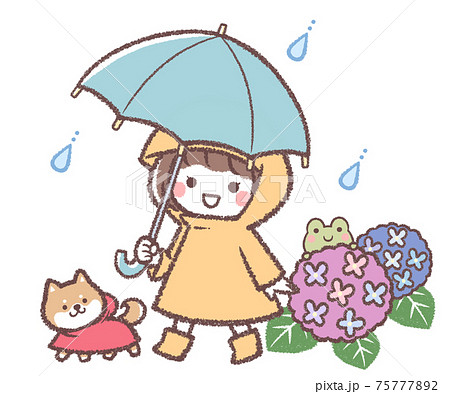 雨合羽のイラスト素材