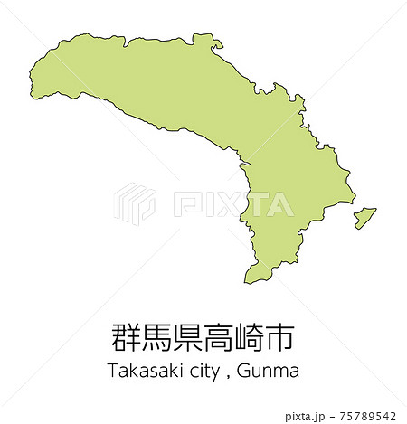 群馬県 地図 境界線 日本地図のイラスト素材