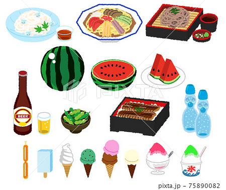 夏 食べ物のイラスト素材