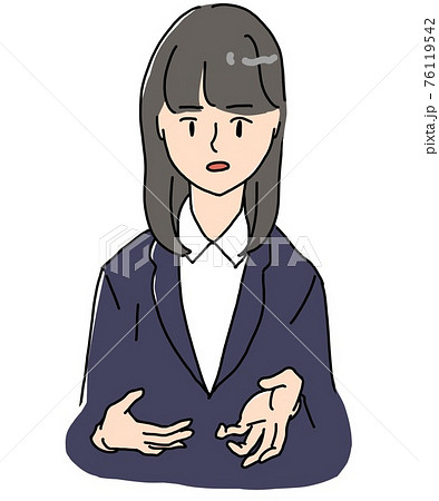女性 女の子 ジェスチャー 身振り手振りのイラスト素材