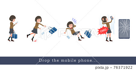 歩きスマホ事故のイラスト素材