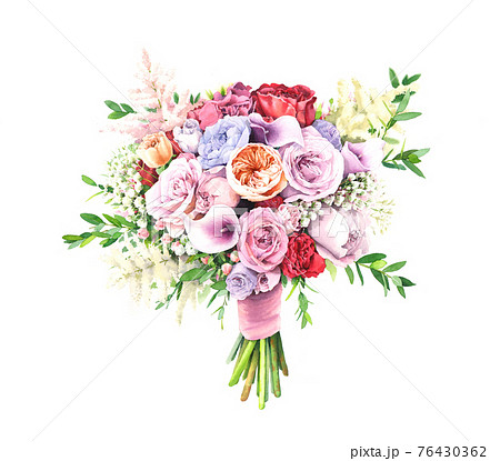 色鉛筆 花のイラスト素材