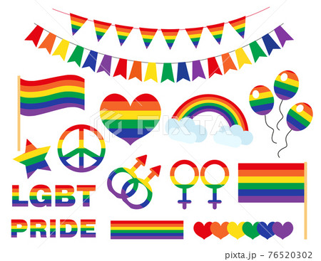 Gay And Lesbian Love Symbols In Lgbt Pride Flag Rainbow Colors Among Gray  Heterosexual Symbols Isolated Vector Illustration On Black Background  High-Res Vector Graphic - Getty Images