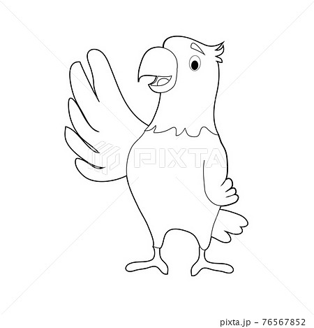 鷹のキャラクターのイラスト素材