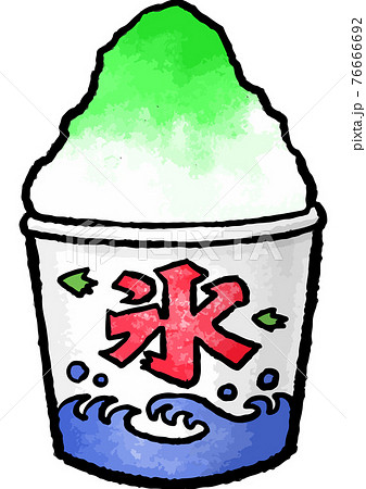 縁日 屋台 かき氷 祭りのイラスト素材