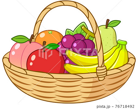 りんご かご 果実 バスケットのイラスト素材