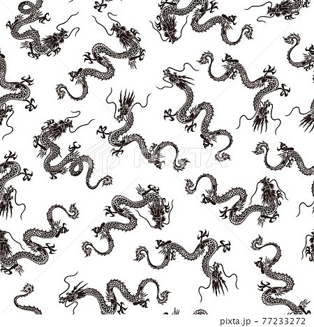 龍 竜 ドラゴン 和風のイラスト素材