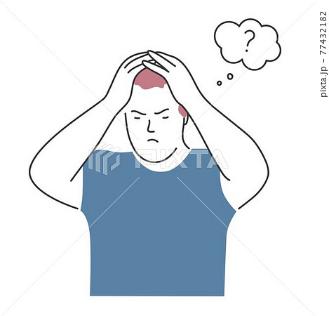 課題 頭が痛い 頭痛 悩むのイラスト素材