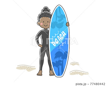 サーフィン 波乗り サーフ 波のイラスト素材