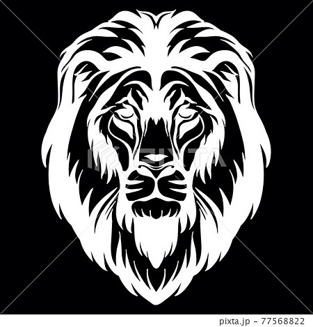 Vector Head Of Mascot Lion Head Isolated On Whiteのイラスト素材 7756