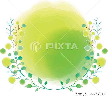 枠 植物 葉 白抜きのイラスト素材