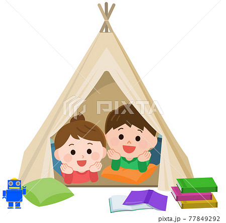 キャンプ 子供のイラスト素材