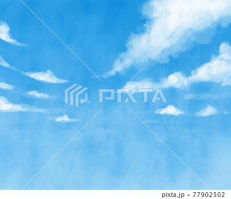 雲 線画 手描き かわいいの写真素材