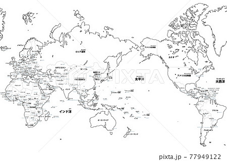 白地図 Map マップ 世界地図のイラスト素材