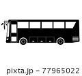 路線バス 白黒シルエットのイラスト素材