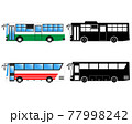 路線バス 白黒シルエットのイラスト素材