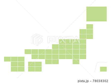 日本地図 地図 北海道地方 デフォルメのイラスト素材
