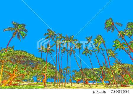 ハワイ Cloudless Version Hawaii Honolulu Waikiki のイラスト素材