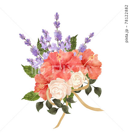 花 薔薇 花束 ブーケのイラスト素材