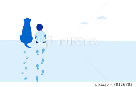 犬 後姿のイラスト素材