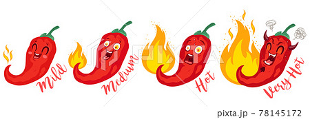 ベクター 唐辛子 辛い かわいいのイラスト素材