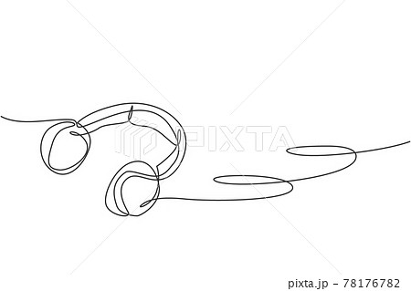 ヘッドフォン ヘッドホン シンプル 簡単のイラスト素材
