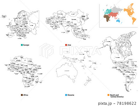 ヨーロッパ 地図 国境 白地図の写真素材