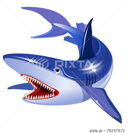 ジョーズ サメ シャーク 鮫のイラスト素材
