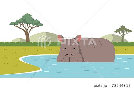 カバのイラスト素材集 ピクスタ