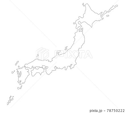日本地図 地図 関東 白のイラスト素材