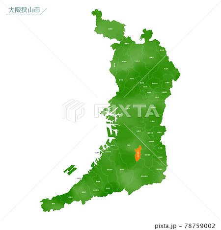 大阪 日本地図のイラスト素材