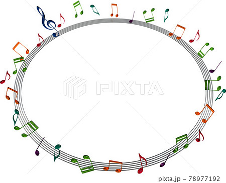音符 ミュージック フレーム イラスト 飾り枠の写真素材