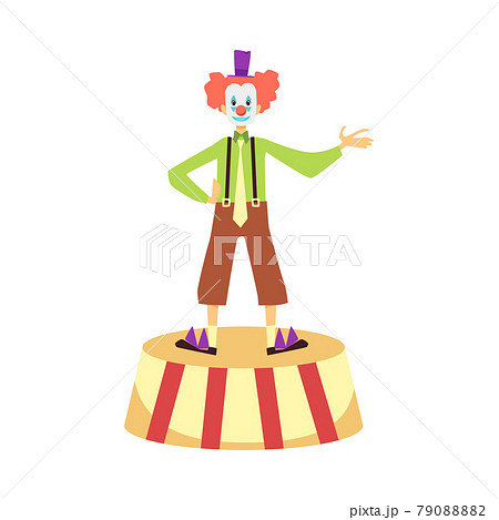 ピエロ 道化師 かわいい カラフルのイラスト素材