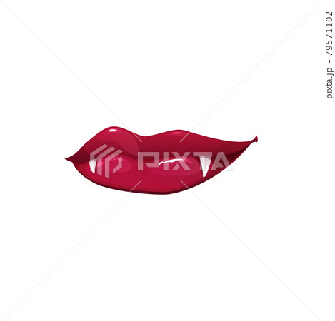 Vampire Mouth With Sharp Long Fangs Vector Icon のイラスト素材