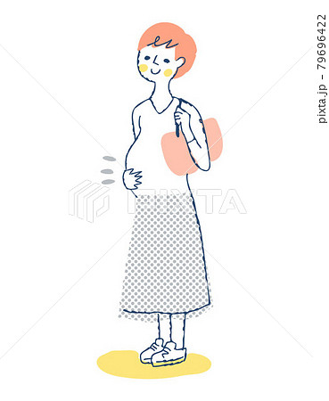 妊婦おしゃれのイラスト素材