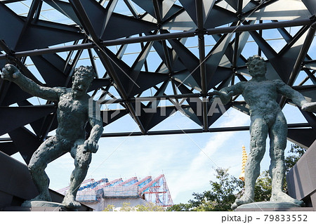 一心寺 仁王門 山門 仁王像の写真素材