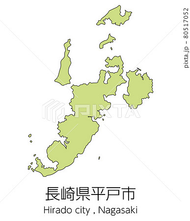 長崎市地図のイラスト素材