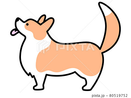 犬 動物 イラスト 横向きの写真素材