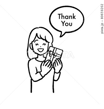 クリスマス シンプル 線画 モノクロのイラスト素材