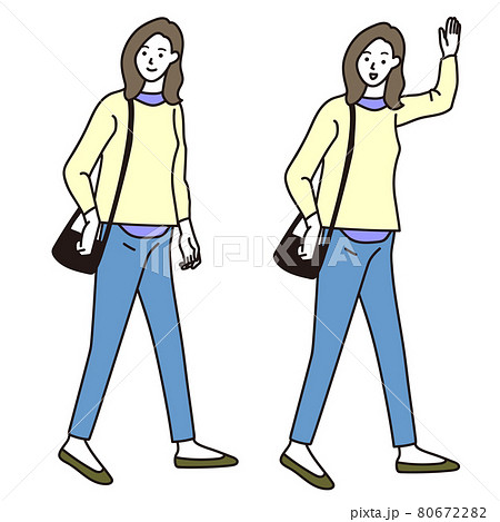 歩く後ろ姿 後ろ姿のイラスト素材