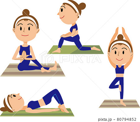 ストレッチ 体操のイラスト素材