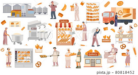 ファクトリー 工場 お菓子 料理のイラスト素材