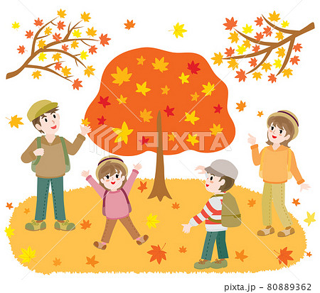 紅葉狩りのイラスト素材