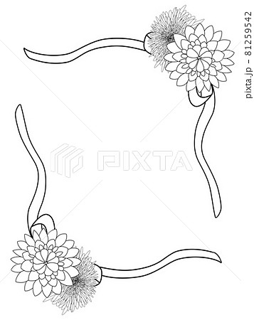 花 ひまわり 白黒 植物 向日葵のイラスト素材