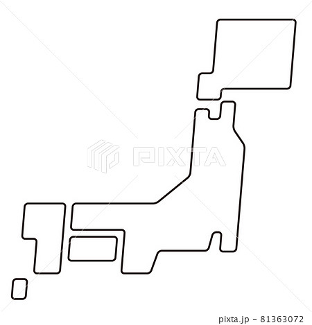 日本列島 日本地図 デフォルメ ベクターのイラスト素材