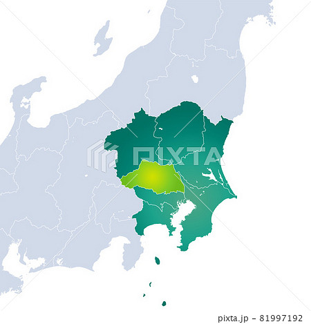 関東 地図 関東地図 県境の写真素材